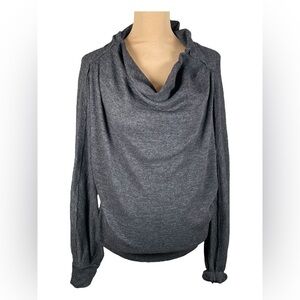 We‎ The Free Bat Sleeve Sweater Cowl Neck Dark Gray Small
